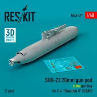   ResKit Models SUU-23 20mm gun pod (close gun bay) for F-4 Phantom II (USAF) (1 pcs) (3D Printed) 1:48 (RS48-0471)