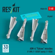   ResKit Models AIM-4 Falcon missiles (4 pcs) (F-89H, F-101B/F (early), F-102A) (3D Printed) 1:48 (RS48-0474)