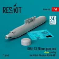   ResKit Models SUU-23 20mm gun pod (close gun bay) for British Phantom (RAF & RN) (1 pcs) (3D Printed) 1:48 (RS48-0486)