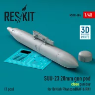   ResKit Models SUU-23 20mm gun pod (close gun bay) for British Phantom (RAF & RN) (1 pcs) (3D Printed) 1:48 (RS48-0486)
