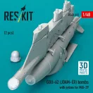 ResKit Models GBU-62 (JDAM-ER) bombs with pylons for MiG-29 Fulcrum (2 pcs) (3D Printed) 1:48 (RS48-0491)