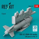 ResKit Models GBU-62 (JDAM-ER) bombs with pylons for MiG-29 Fulcrum (2 pcs) (3D Printed) 1:48 (RS48-0491)