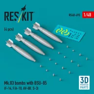   ResKit Models Mk.83 bombs with BSU-85 (4 pcs) (F-14, F/A-18, AV-8B, S-3) (3D printed) 1:48 (RS48-0495)