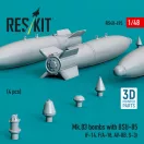 ResKit Models Mk.83 bombs with BSU-85 (4 pcs) (F-14, F/A-18, AV-8B, S-3) (3D printed) 1:48 (RS48-0495)
