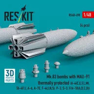   ResKit Models Mk.83 bombs with MAU-91 thermally protected (4 pcs) (A-4(C,E,F,L,M), TA-4F/J, A-6, A-7E, F-4(J,N,S), P-3, S-3, F/A-18(A,B,C,D)) (3D printed) 1:48 (RS48-0498)