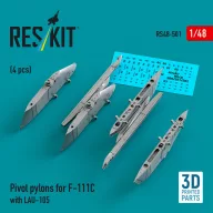   ResKit Models Pivot pylons for F-111C with LAU-105 (4 pcs) (3D Printed) 1:48 (RS48-0501)