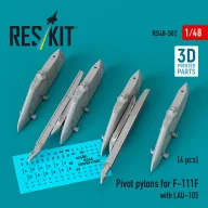   ResKit Models Pivot pylons for F-111F with LAU-105 (4 pcs) (3D Printed) 1:48 (RS48-0502)