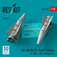   ResKit Models AIM-26B (Rb.27) Falcon missiles (2 pcs) (F-106A, J-35F/J, Mirage III-S) (3D Printed) 1:48 (RS48-0503)