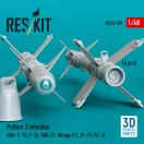 ResKit Models Python 3 missiles (4 pcs) (Kfir, F-15, F-16, MiG-21, Mirage F.1, JF-17, FC-1) (3D Printed) 1:48 (RS48-0509)