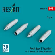   ResKit Models Royal Navy 2 launchers (4 pcs) (F-4, Harrier, Sea Vixen, Buccaneer) (3D Printed) 1:48 (RS48-0510)