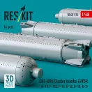 ResKit Models CBU-89A cluster bombs GATOR (4 pcs) (A-10, F-15E, F-16, B-52, B-1B, B-2) (3D Printed) 1:48 (RS48-0514)