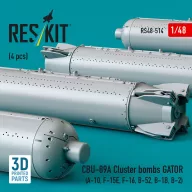   ResKit Models CBU-89A cluster bombs GATOR (4 pcs) (A-10, F-15E, F-16, B-52, B-1B, B-2) (3D Printed) 1:48 (RS48-0514)