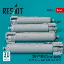 ResKit Models CBU-97/105 cluster bombs (4 pcs) (F-15E, F-16, A-10, B-1B, B-2, B-52) (3D Printed) 1:48 (RS48-0515)