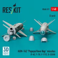   ResKit Models AGM-142 Popeye/Have Nap missiles (2 pcs) (F-4E, F-15I, F-111C, B-52G/H) (3D Printed) 1:48 (RS48-0517)