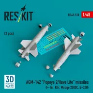  ResKit Models AGM-142 Popeye 2/Have Lite missiles (2 pcs) (F-16I, Kfir, Mirage 2000C, B-52H) (3D Printed) 1:48 (RS48-0518)