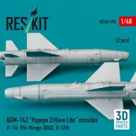   ResKit Models AGM-142 Popeye 2/Have Lite missiles (2 pcs) (F-16I, Kfir, Mirage 2000C, B-52H) (3D Printed) 1:48 (RS48-0518)