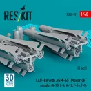 ResKit Models LAU-88 with (2 pcs) AGM-65 Maverick missiles (6 pcs) (A-7D, F-4, A-10, F-16) (3D Printed) 1:48 (RS48-0519)