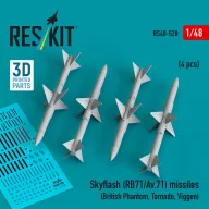   ResKit Models Skyflash (RB71/Av.71) missiles (4 pcs) (British Phantom, Tornado, Viggen) (3D Printed) 1:48 (RS48-0520)