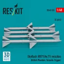 ResKit Models Skyflash (RB71/Av.71) missiles (4 pcs) (British Phantom, Tornado, Viggen) (3D Printed) 1:48 (RS48-0520)