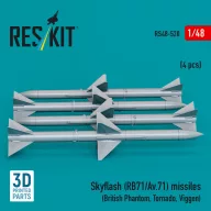   ResKit Models Skyflash (RB71/Av.71) missiles (4 pcs) (British Phantom, Tornado, Viggen) (3D Printed) 1:48 (RS48-0520)