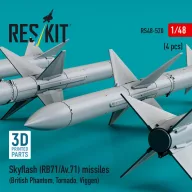   ResKit Models Skyflash (RB71/Av.71) missiles (4 pcs) (British Phantom, Tornado, Viggen) (3D Printed) 1:48 (RS48-0520)