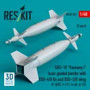 ResKit Models GBU-10 Paveway I laser guided bombs with BSU-4/B fin and BSU-3/B wing (2 pcs) (F-4D/E, F-111, A-6A, A-7E) (3D Printed) 1:48 (RS48-0521)