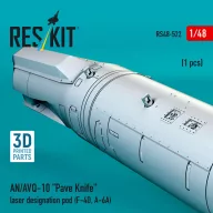   ResKit Models AN/AVQ-10 Pave Knife laser designation pod (1 pcs) (F-4D, A-6A) (3D Printed) 1:48 (RS48-0522)