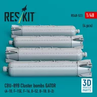   ResKit Models CBU-89B cluster bombs GATOR (4 pcs) (A-10, F-15E, F-16, B-52, B-1B, B-2) (3D Printed) 1:48 (RS48-0523)