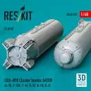 ResKit Models CBU-89B cluster bombs GATOR (4 pcs) (A-10, F-15E, F-16, B-52, B-1B, B-2) (3D Printed) 1:48 (RS48-0523)