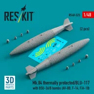   ResKit Models Mk.84 thermally protected/BLU-117 with BSU-36/B bombs (2 pcs) (AV-8B, F-14, F/A-18) (3D Printed) 1:48 (RS48-0525)