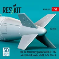   ResKit Models Mk.84 thermally protected/BLU-117 with BSU-36/B bombs (2 pcs) (AV-8B, F-14, F/A-18) (3D Printed) 1:48 (RS48-0525)