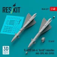   ResKit Models R-40TD (AA-6 Acrid) missiles (2 pcs) (MiG-25PD, MiG-25PDS) (3D printed) 1:48 (RS48-0527)