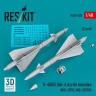   ResKit Models R-40RD (AA-6 Acrid) missiles (2 pcs) (MiG-25PD, MiG-25PDS) (3D printed) 1:48 (RS48-0528)