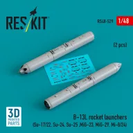   ResKit Models B-13L rocket launchers (2 pcs) (Su-17/22, Su-24, Su-25 ,MiG-23, MiG-29, Mi-8/24) (3D Printed) 1:48 (RS48-0529)