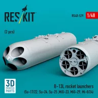   ResKit Models B-13L rocket launchers (2 pcs) (Su-17/22, Su-24, Su-25 ,MiG-23, MiG-29, Mi-8/24) (3D Printed) 1:48 (RS48-0529)