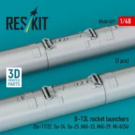   ResKit Models B-13L rocket launchers (2 pcs) (Su-17/22, Su-24, Su-25 ,MiG-23, MiG-29, Mi-8/24) (3D Printed) 1:48 (RS48-0529)