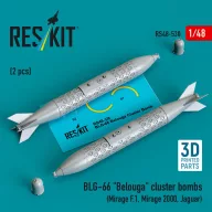   ResKit Models BLG-66 Belouga cluster bombs (2 pcs) (Mirage F.1, Mirage 2000, Jaguar) (3D Printed) 1:48 (RS48-0530)