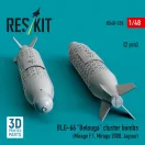ResKit Models BLG-66 Belouga cluster bombs (2 pcs) (Mirage F.1, Mirage 2000, Jaguar) (3D Printed) 1:48 (RS48-0530)