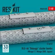   ResKit Models BLG-66 Belouga cluster bombs (2 pcs) (Mirage F.1, Mirage 2000, Jaguar) (3D Printed) 1:48 (RS48-0530)
