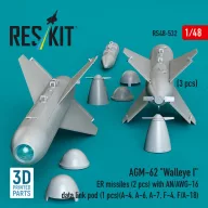   ResKit Models AGM-62 Walleye I ER missiles (2 pcs) with AN/AWG-16 data link pod (1 pcs) (A-4, A-6, A-7, F-4, F/A-18) (3D Printed) 1:48 (RS48-0532)