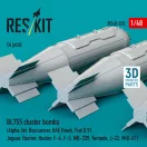 ResKit Models BL755 cluster bombs (4 pcs) (Alpha Jet, Buccaneer, BAE Hawk, Fiat G.91, Jaguar, Harrier, Hunter, F-4, F-5, MB-339, Tornado, J-22, MiG-27) (3D Printed) 1:48 (RS48-0535)