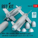 ResKit Models AGM-130A missiles (2 pcs) (Mk84 warhead) with AN/AXQ-14 data link pod (1 pcs) (F-16I, F-15E, F-111F) (3D Printed) 1:48 (RS48-0538)