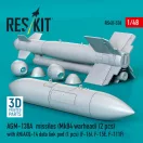 ResKit Models AGM-130A missiles (2 pcs) (Mk84 warhead) with AN/AXQ-14 data link pod (1 pcs) (F-16I, F-15E, F-111F) (3D Printed) 1:48 (RS48-0538)