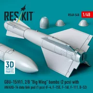   ResKit Models GBU-15(V)1, 2/B Big Wing bombs (2 pcs) with AN/AXQ-14 data link pod (1 pcs) (F-4, F-15E, F-16I, F-111, B-52) (3D Printed) 1:48 (RS48-0540)