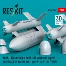 ResKit Models AGM-130C missiles (2 pcs) (BLU-109 warhead) with AN/AXQ-14 data link pod (1 pcs) (F-16I, F-15E, F-111F) (3D Printed) 1:48 (RS48-0544)