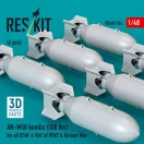 ResKit Models AN-M58 bombs (6 pcs) (500 lbs) for all USAF & RAF of WW2 & Korean War (3D Printed) 1:48 (RS48-0546)
