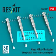   ResKit Models Matra MICA-IR missiles (4 pcs) (Mirage 2000, Rafale, Gripen, Eurofighter) (3D Printed) 1:48 (RS48-0549)