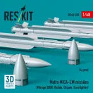 ResKit Models Matra MICA-EM missiles (4 pcs) (Mirage 2000, Rafale, Gripen, Eurofighter) (3D Printed) 1:48 (RS48-0550)