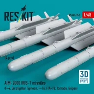   ResKit Models AIM-2000 IRIS-T missiles (4 pcs) (F-4, Eurofighter Typhoon, F-16, F/A-18, Tornado, Gripen) (3D Printed) 1:48 (RS48-0552)