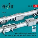 ResKit Models MBD2-67U multiple bombs racks (2 pcs) (MiG-21, MiG-23, MiG-27(?), MiG-29, Su-25, Su-24, Yak-38) (3D Printed) 1:48 (RS48-0557)